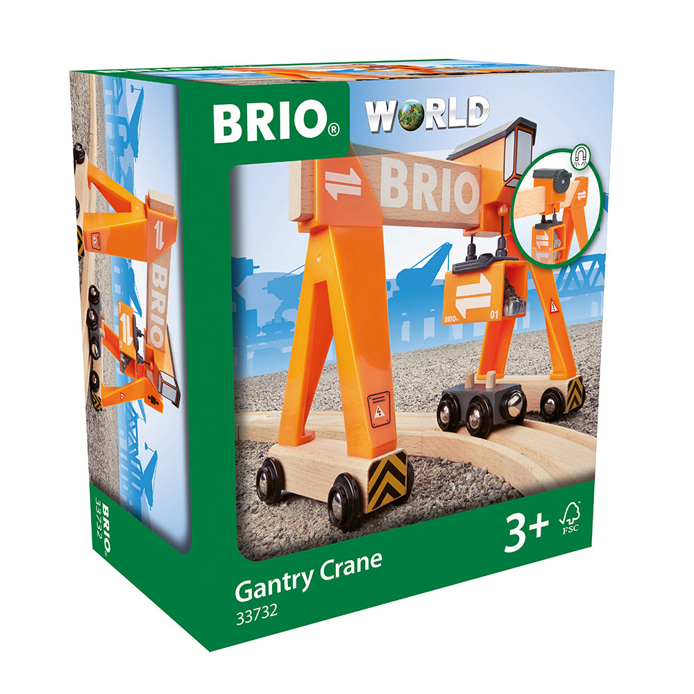 Imagine Macara Gantry incarcare marfa trenulete BRIO, 3+ ani