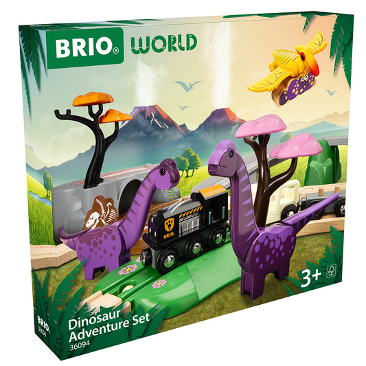 Imagine Set aventura dinozaurilor pentru trenulete BRIO, 3+ ani