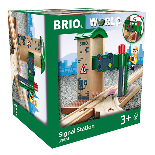 Imagine Macaz cu semafor electronic pentru trenulete BRIO, 3+ ani