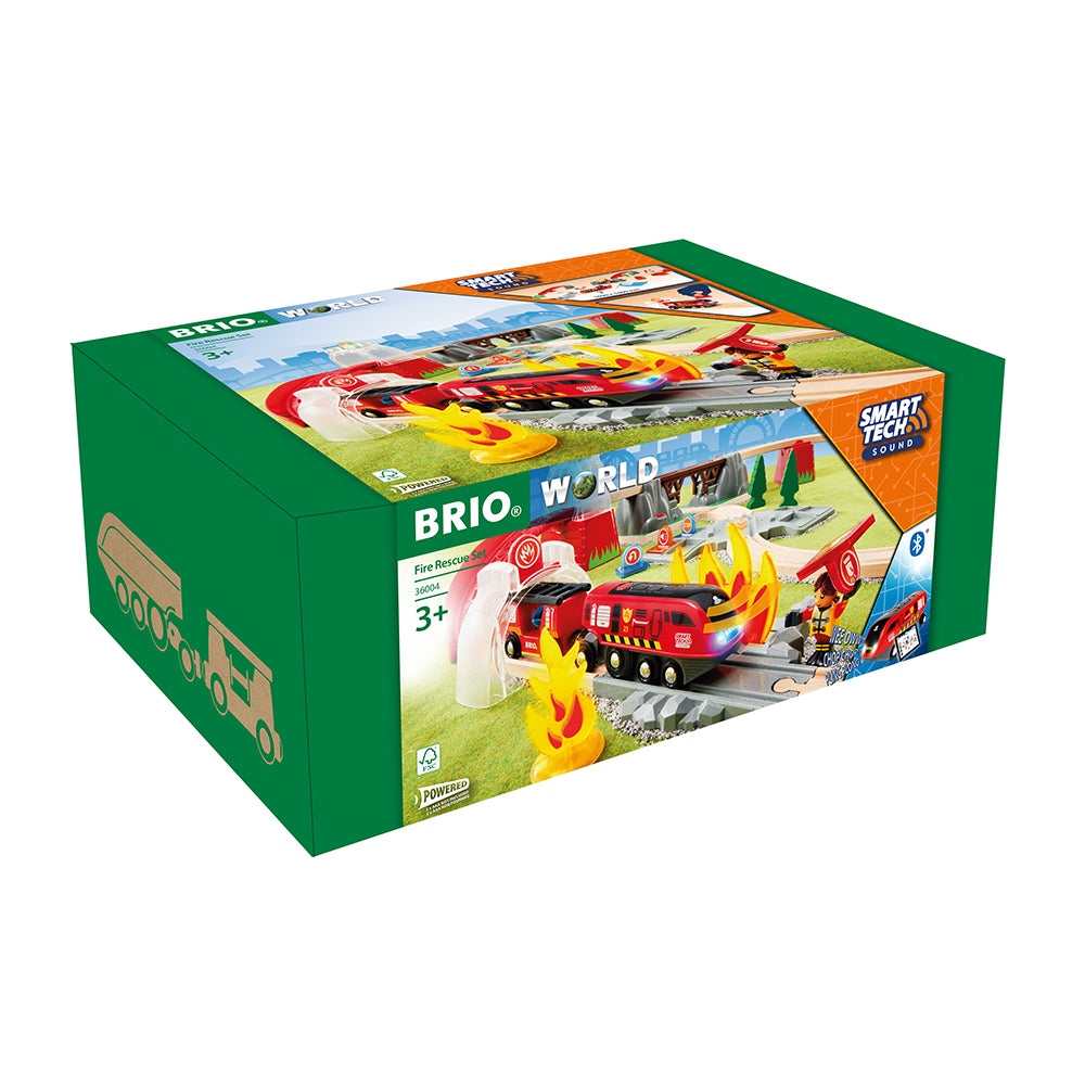 Imagine Set interactiv, trenulet pompieri, cu sunete BRIO, 3+ ani