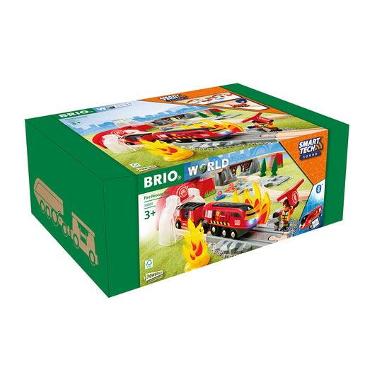 Imagine Set interactiv, trenulet pompieri, cu sunete BRIO, 3+ ani